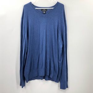 Magaschoni men’s blue v-neck pullover sweater size xxl